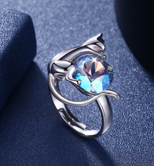Cat Crystal Ring