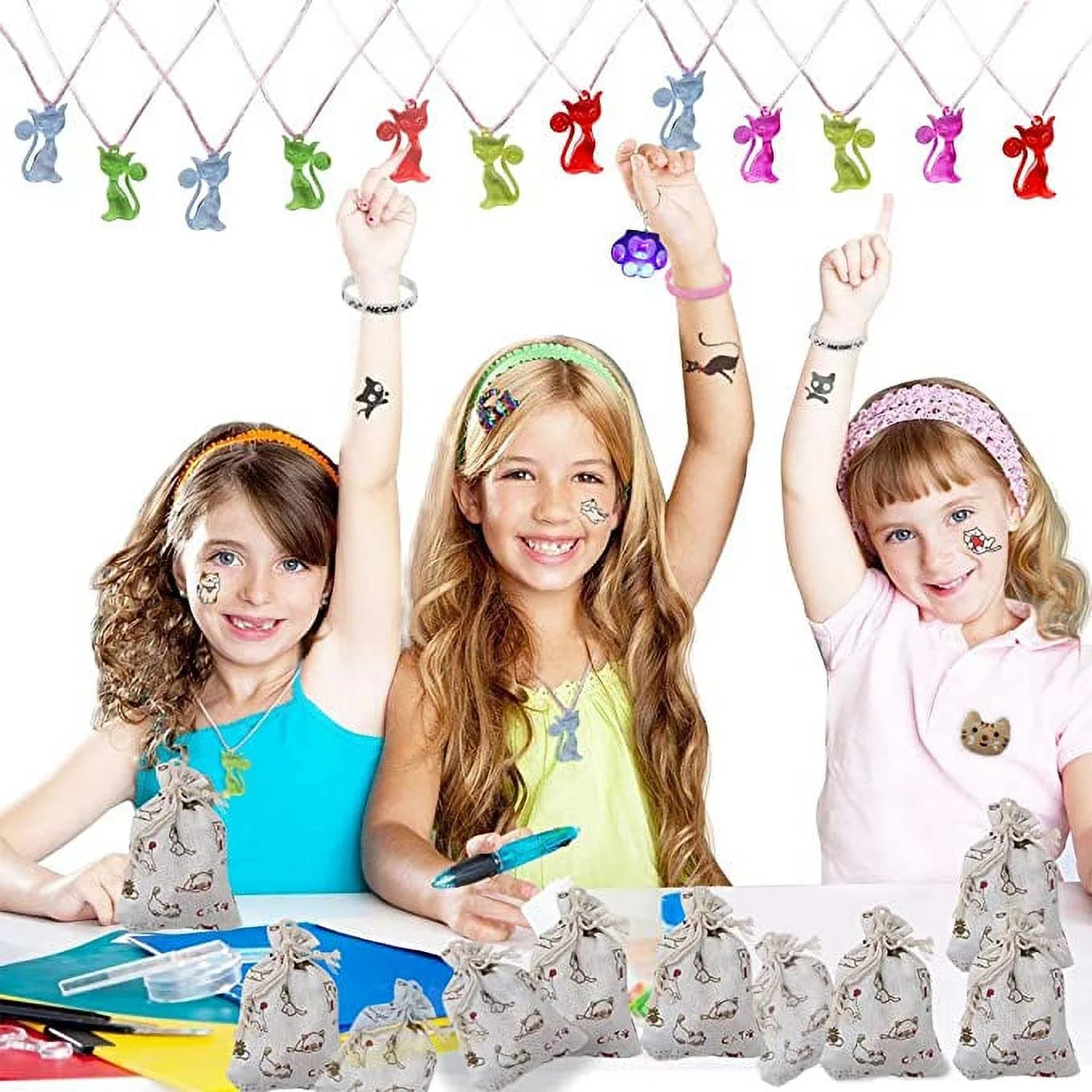 Cat Party Favors, 84 Pack, Colorful Goodie Bag Stuffers