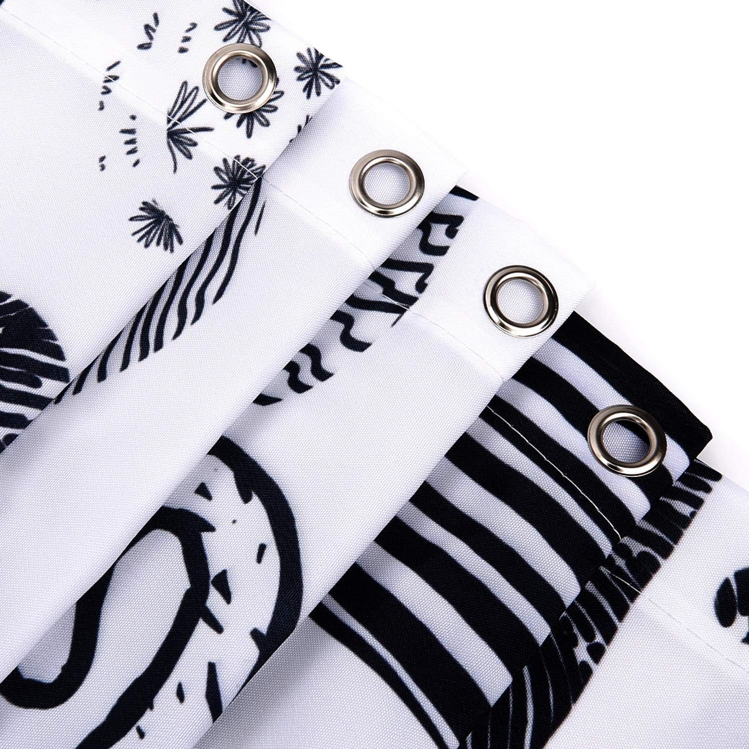 Cat Shower Curtain for Bathroom Cute Shower Curtain with 12 Hooks Kitten Animal Decorative Black and White Fabric Bath Curtain Gift for Cat Lovers Kids and Girls Machine Washable (72"W X 84"H)