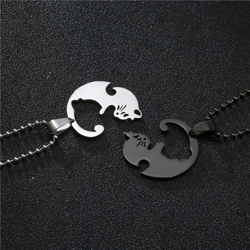 Female Autumn Winter Sweater Titanium Steel Male Pendant Hip Hop Necklace