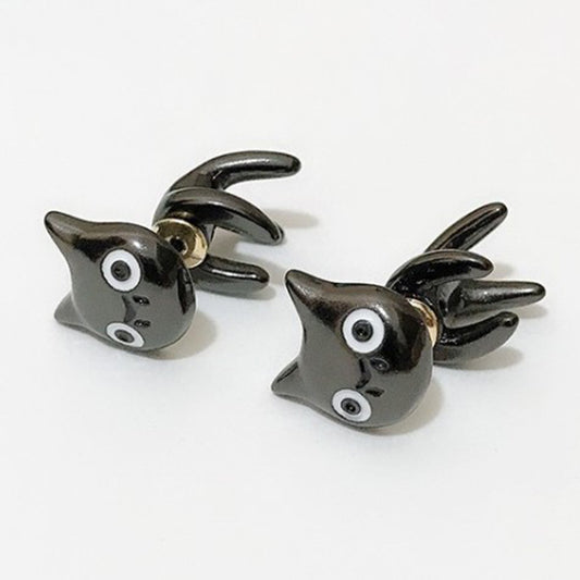 Three-Dimensional Pearl Animal Leopard Cat Piercing Ear Stud