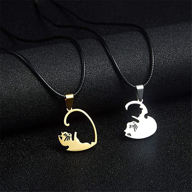 Female Autumn Winter Sweater Titanium Steel Male Pendant Hip Hop Necklace