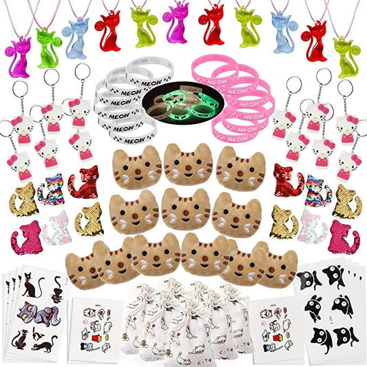 Cat Party Favors, 84 Pack, Colorful Goodie Bag Stuffers
